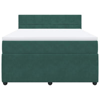 Giroletto a Molle con Materasso Verde Scuro 140x200 cm Velluto 3287761