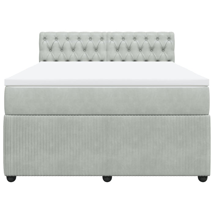 Giroletto a Molle con Materasso Grigio Chiaro 140x200cm Velluto 3287764