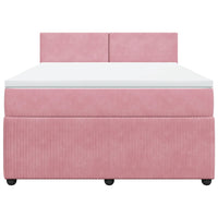 Giroletto a Molle con Materasso Rosa 160x200 cm in Velluto 3287781