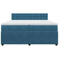 Giroletto a Molle con Materasso Blu 200x200 cm in Velluto