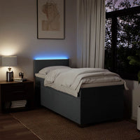 vidaXL Giroletto a Molle con Materasso Grigio Scuro 80x200 cm Tessuto