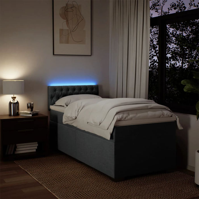 Giroletto a Molle con Materasso Grigio Scuro 80x200 cm Tessuto 3288023