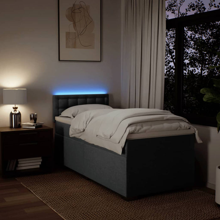 Giroletto a Molle con Materasso Grigio Scuro 80x200 cm Tessuto 3288030