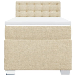 vidaXL Giroletto a Molle con Materasso Crema 80x200 cm inTessuto