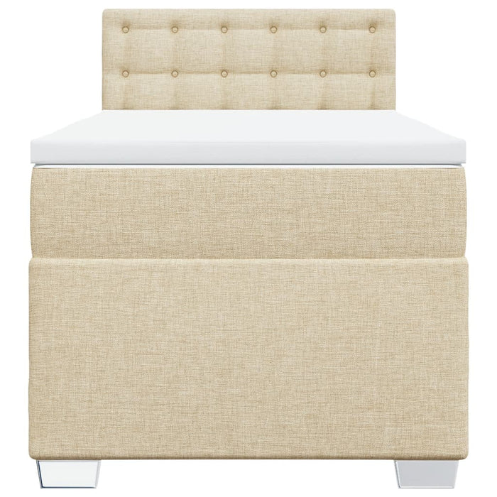 vidaXL Giroletto a Molle con Materasso Crema 80x200 cm inTessuto