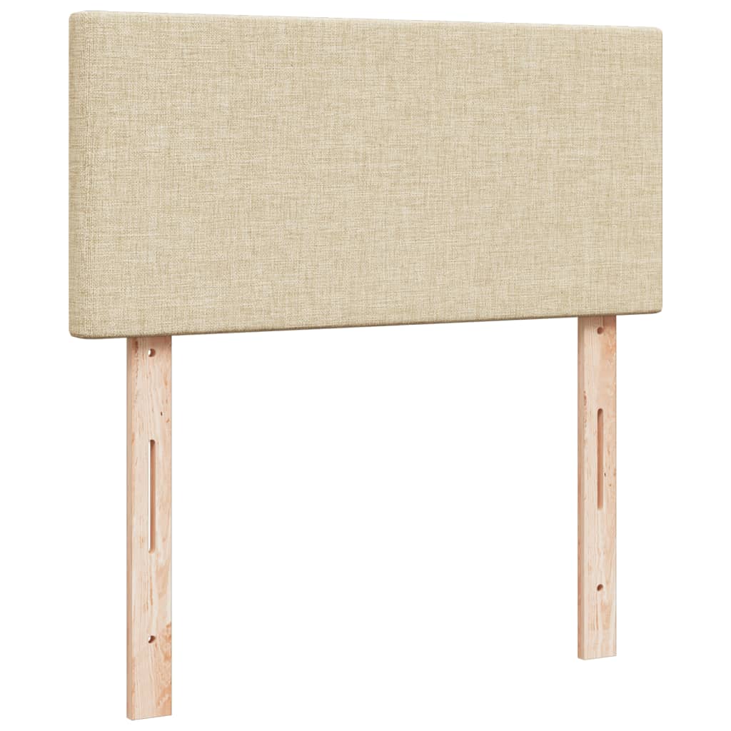 vidaXL Giroletto a Molle con Materasso Crema 90x190 cm in Tessuto