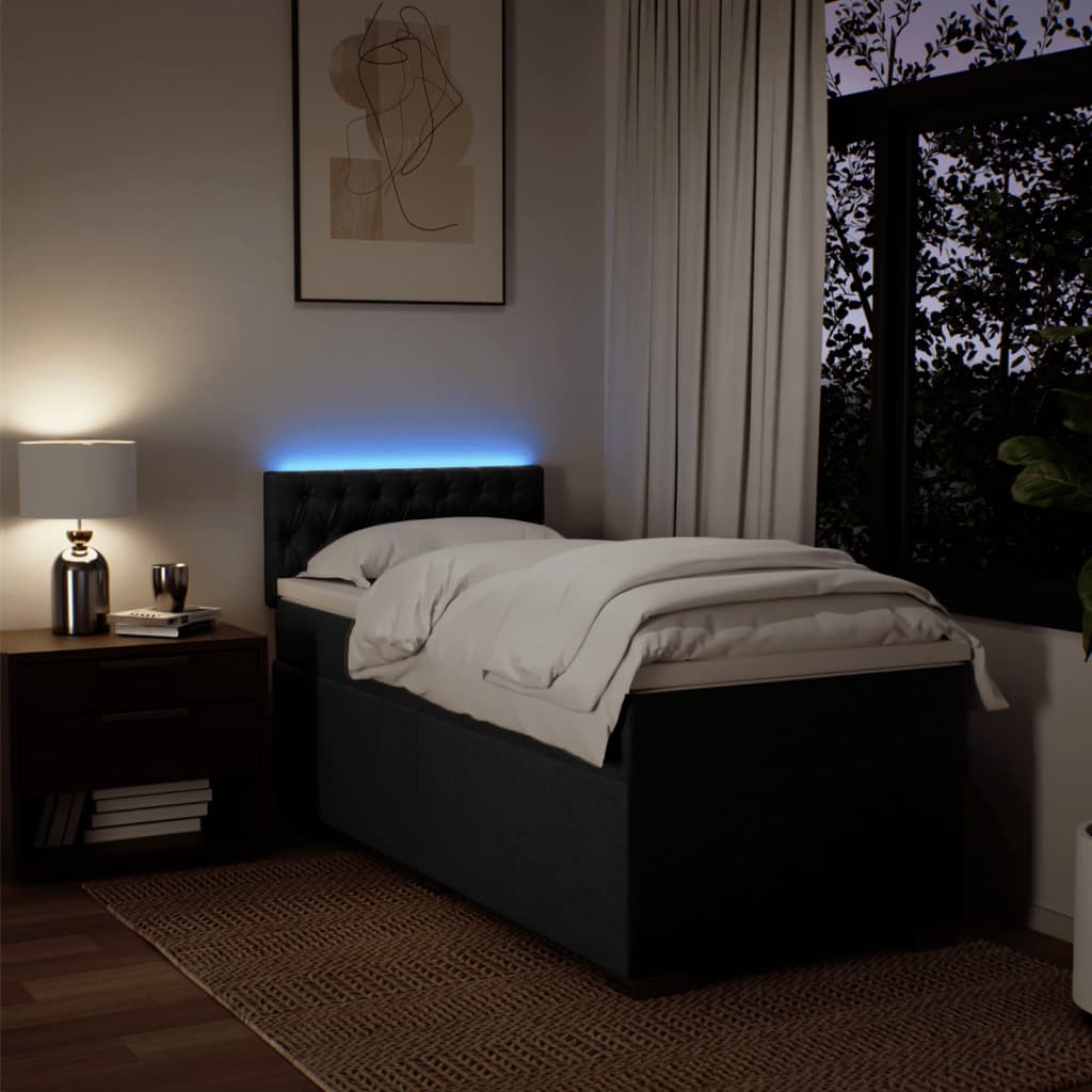 Giroletto a Molle con Materasso Nero 90x190 cm in Tessuto 3288052