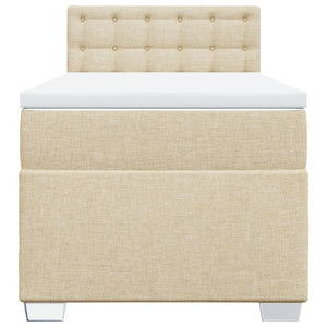 vidaXL Giroletto a Molle con Materasso Crema 90x190 cm in Tessuto