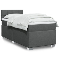 Giroletto a Molle con Materasso Grigio Scuro 90x200 cm Tessuto