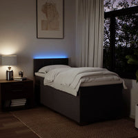 vidaXL Giroletto a Molle con Materasso Marrone Scuro 90x200 cm Tessuto