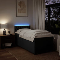 vidaXL Giroletto a Molle con Materasso Nero 90x200 cm in Tessuto