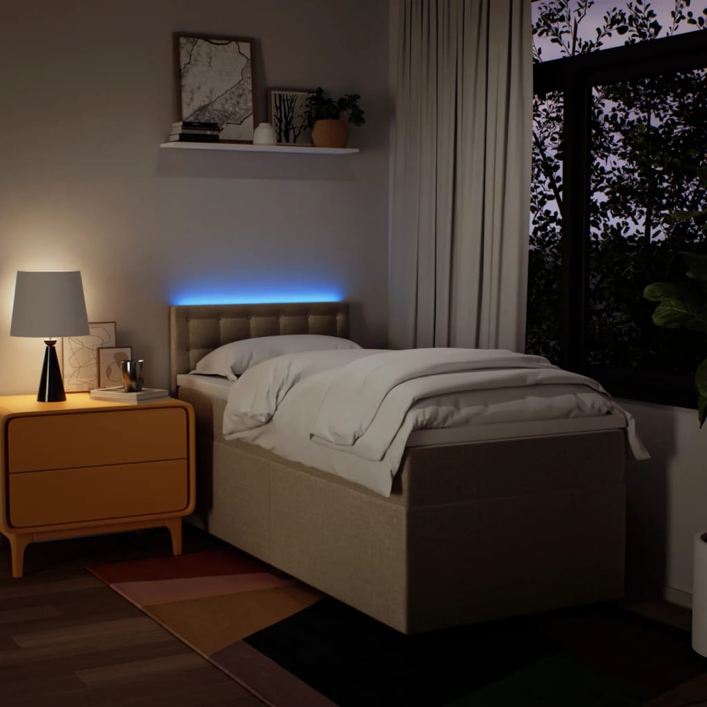 Giroletto a Molle con Materasso Crema 90x200 cm inTessuto