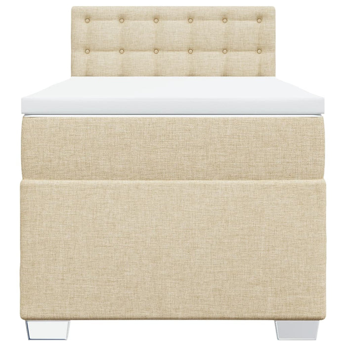 Giroletto a Molle con Materasso Crema 90x200 cm inTessuto