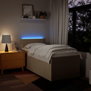 Giroletto a Molle con Materasso Crema 100x200 cm in Tessuto 3288097