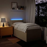 vidaXL Giroletto a Molle con Materasso Crema 100x200 cm in Tessuto