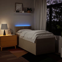 vidaXL Giroletto a Molle con Materasso Crema 100x200 cm in Tessuto