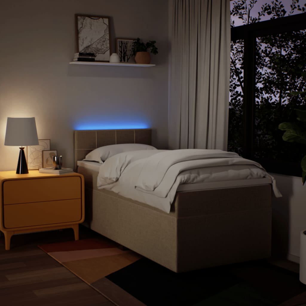 Giroletto a Molle con Materasso Crema 100x200 cm in Tessuto 3288104