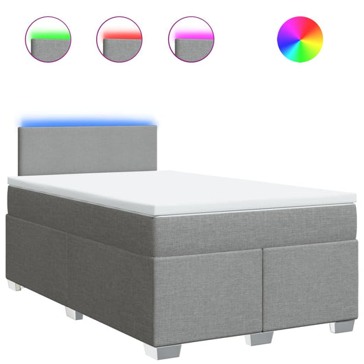 Giroletto a Molle con Materasso Grigio Chiaro 120x190cm Tessuto