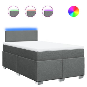 Giroletto a Molle con Materasso Grigio Scuro 120x200 cm Tessuto