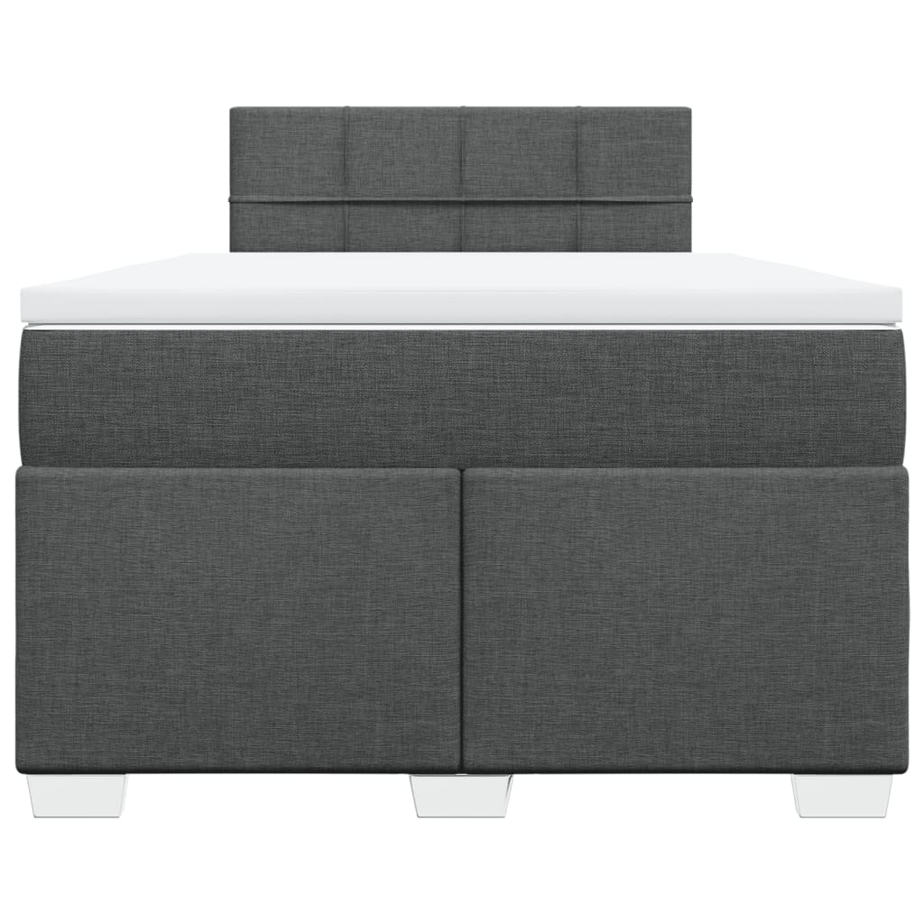 Giroletto a Molle con Materasso Grigio Scuro 120x200 cm Tessuto