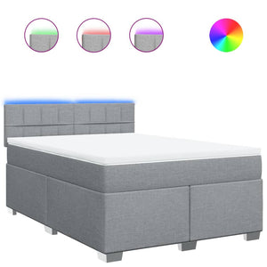 Giroletto a Molle con Materasso Grigio Chiaro 140x190cm Tessuto