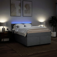 Giroletto a Molle con Materasso Grigio Chiaro 140x190cm Tessuto