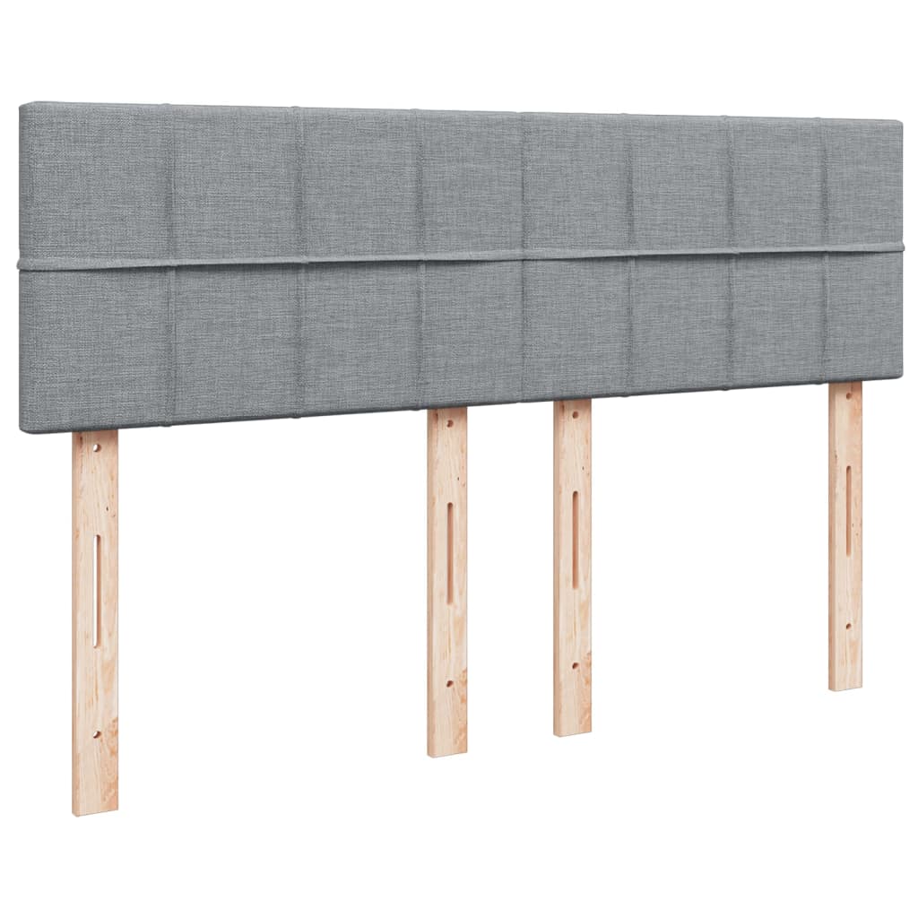 Giroletto a Molle con Materasso Grigio Chiaro160x200 cm Tessuto