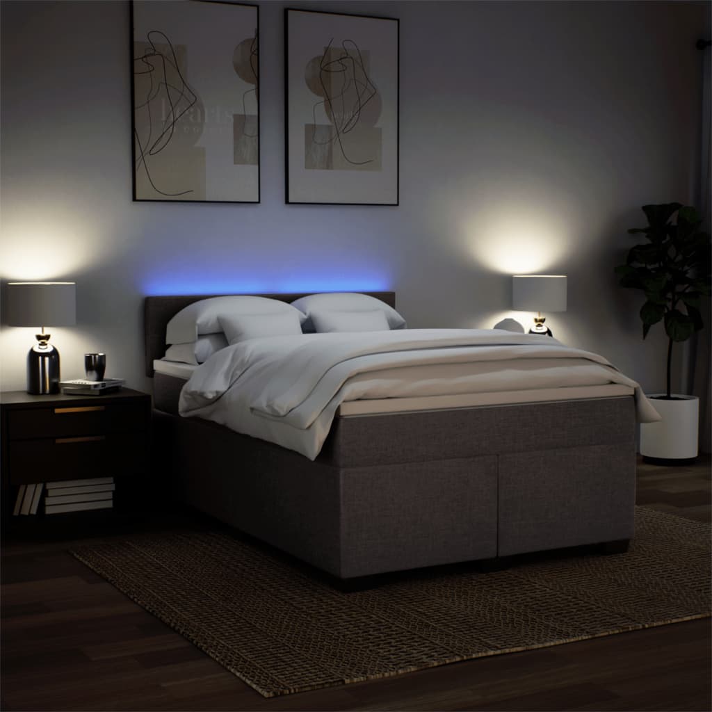 Giroletto a Molle con Materasso Tortora 160x200 cm in Tessuto 3288243