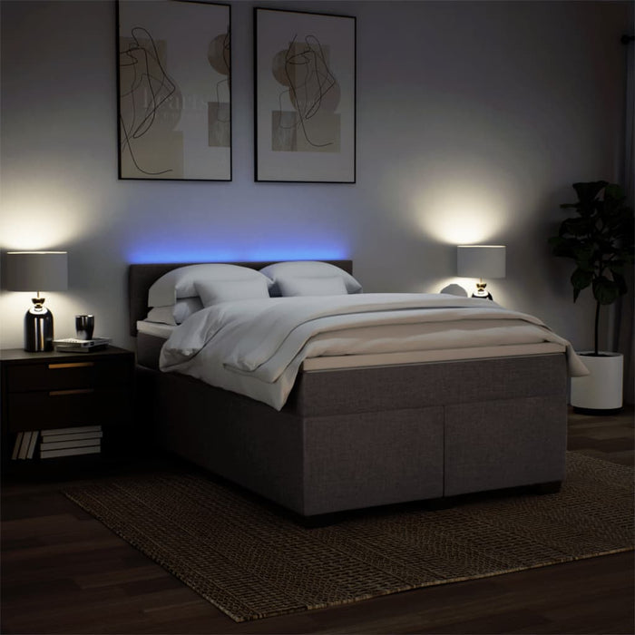 Giroletto a Molle con Materasso Tortora 160x200 cm in Tessuto 3288243