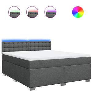 vidaXL Giroletto a Molle con Materasso Grigio Scuro 180x200 cm Tessuto