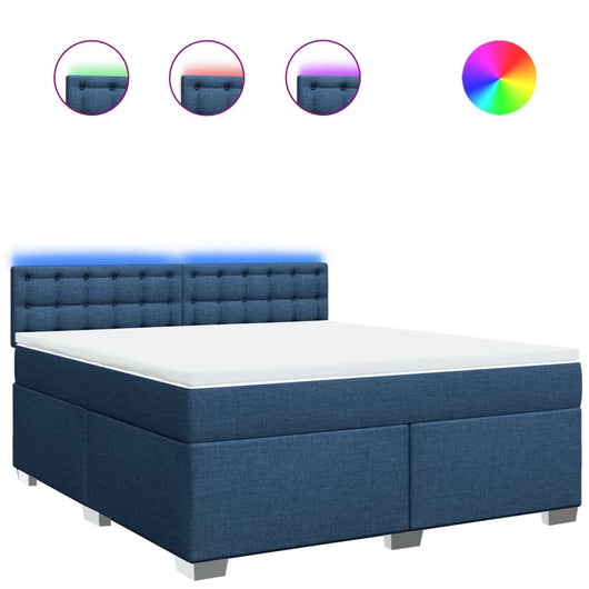 Giroletto a Molle con Materasso Blu 180x200 cm in Tessuto 3288287