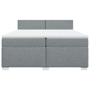 vidaXL Giroletto a Molle con Materasso Grigio Chiaro 200x200cm Tessuto