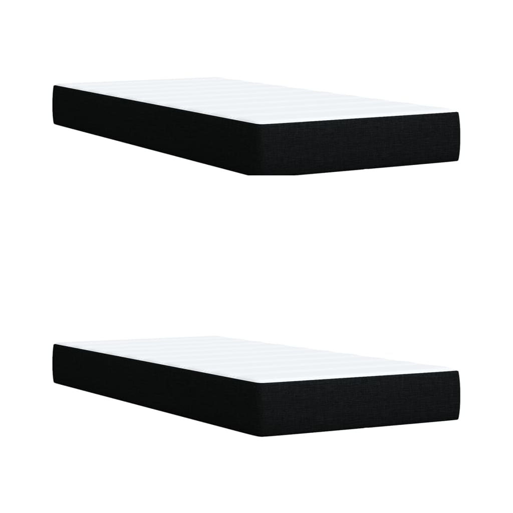 Giroletto a Molle con Materasso Nero 200x200 cm in Tessuto 3288290