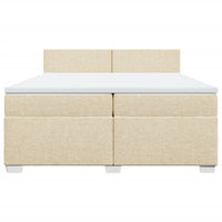 Giroletto a Molle con Materasso Crema 200x200 cm in Tessuto 3288293