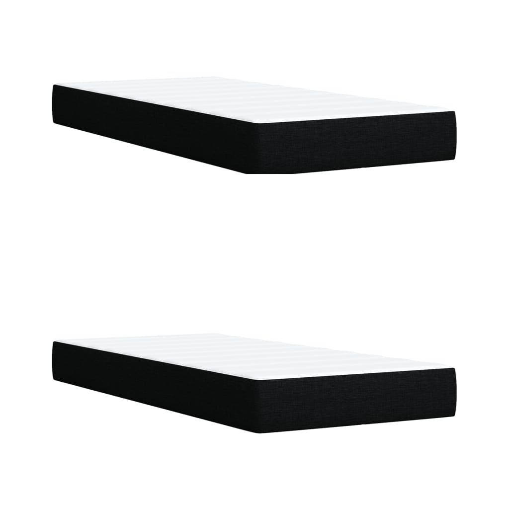 vidaXL Giroletto a Molle con Materasso Nero 200x200 cm in Tessuto