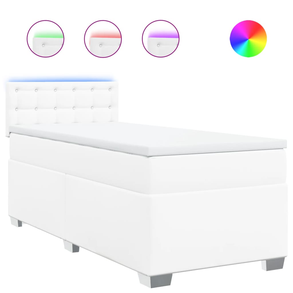 Giroletto a Molle con Materasso Bianco 80x200 cm in Similpelle 3288397