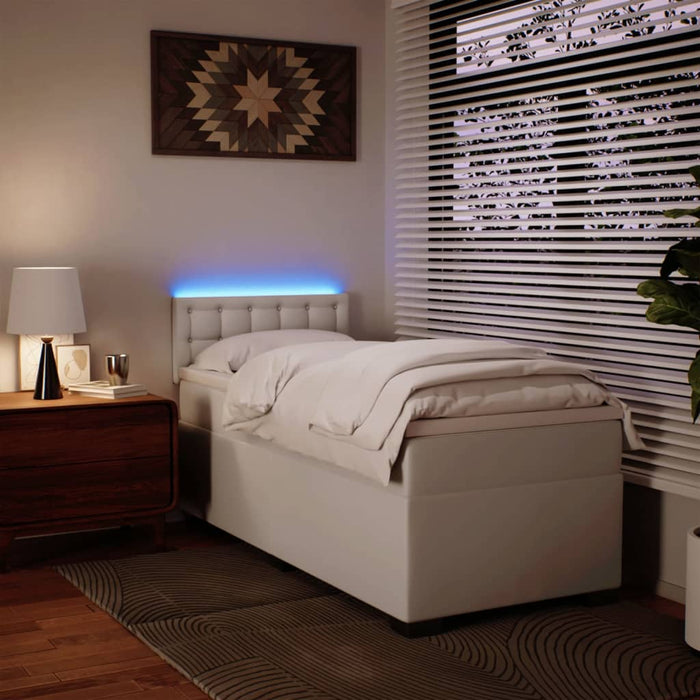 Giroletto a Molle con Materasso Bianco 80x200 cm in Similpelle 3288397