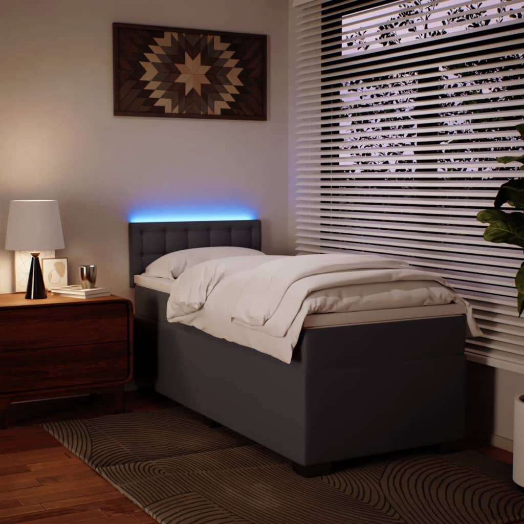 vidaXL Giroletto a Molle con Materasso Grgio 80x200 cm in Similpelle