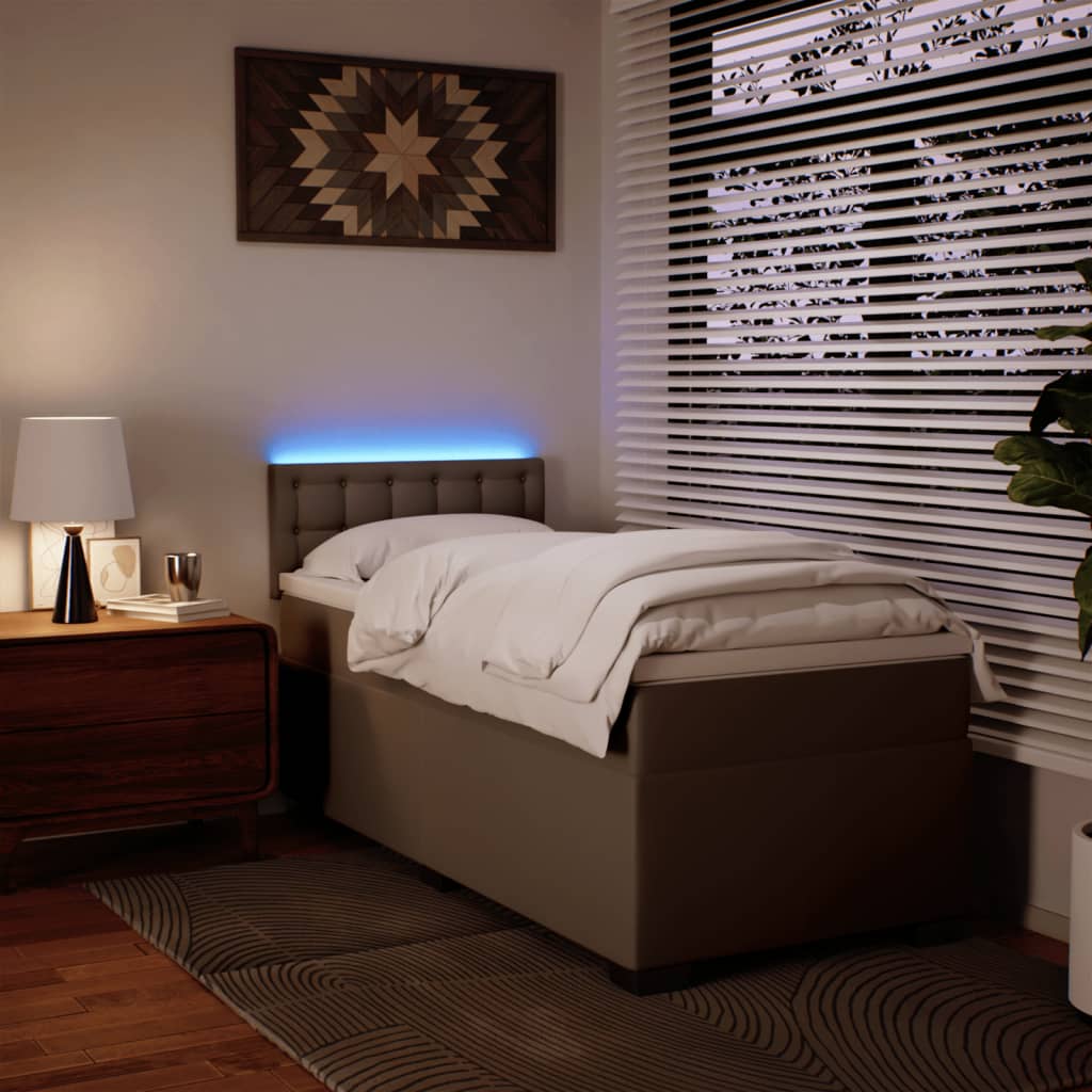 vidaXL Giroletto a Molle con Materasso Cappuccino 80x200 cm Similpelle