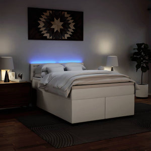 Giroletto a Molle con Materasso Bianco 140x190 cm in Similpelle 3288421