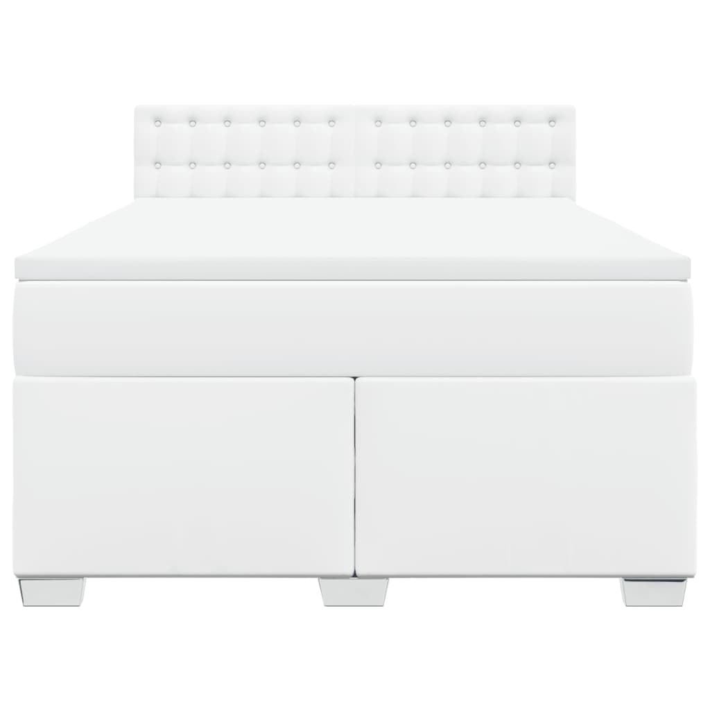 vidaXL Giroletto a Molle con Materasso Bianco 140x190 cm in Similpelle