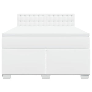 vidaXL Giroletto a Molle con Materasso Bianco 160x200 cm in Similpelle