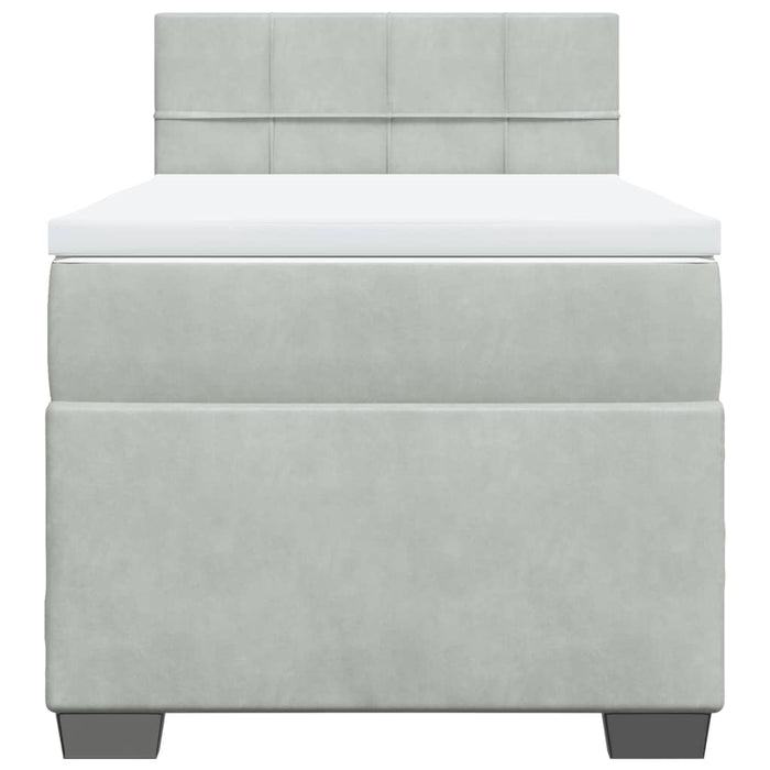 Giroletto a Molle con Materasso Grigio Chiaro 80x200 cm Velluto 3288462