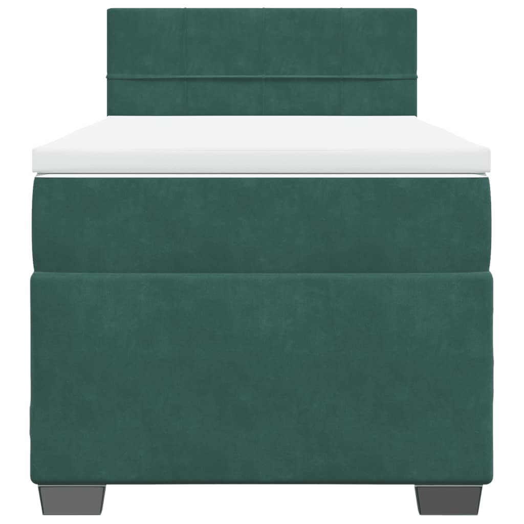 Giroletto a Molle con Materasso Verde Scuro 80x200 cm Velluto 3288465