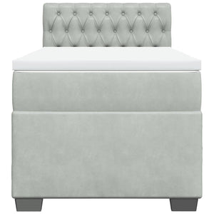 Giroletto a Molle con Materasso Grigio Chiaro 80x200 cm Velluto 3288468