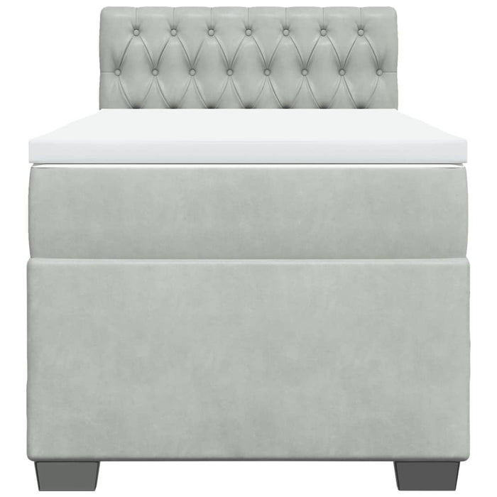 vidaXL Giroletto a Molle con Materasso Grigio Chiaro 80x200 cm Velluto