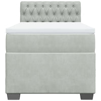 Giroletto a Molle con Materasso Grigio Chiaro 90x190 cm Velluto 3288492