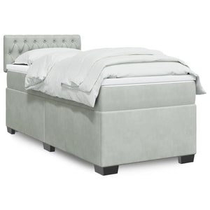 Giroletto a Molle con Materasso Grigio Chiaro 90x190 cm Velluto 3288492