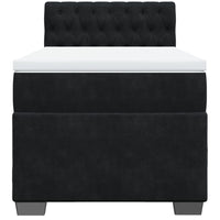 vidaXL Giroletto a Molle con Materasso Nero 90x190 cm in Velluto