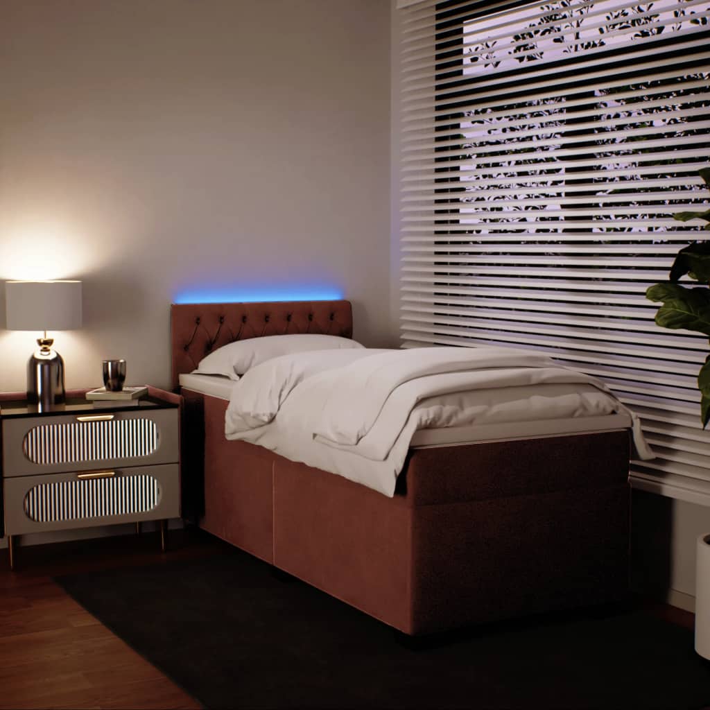 Giroletto a Molle con Materasso Rosa 90x190 cm in Velluto 3288497